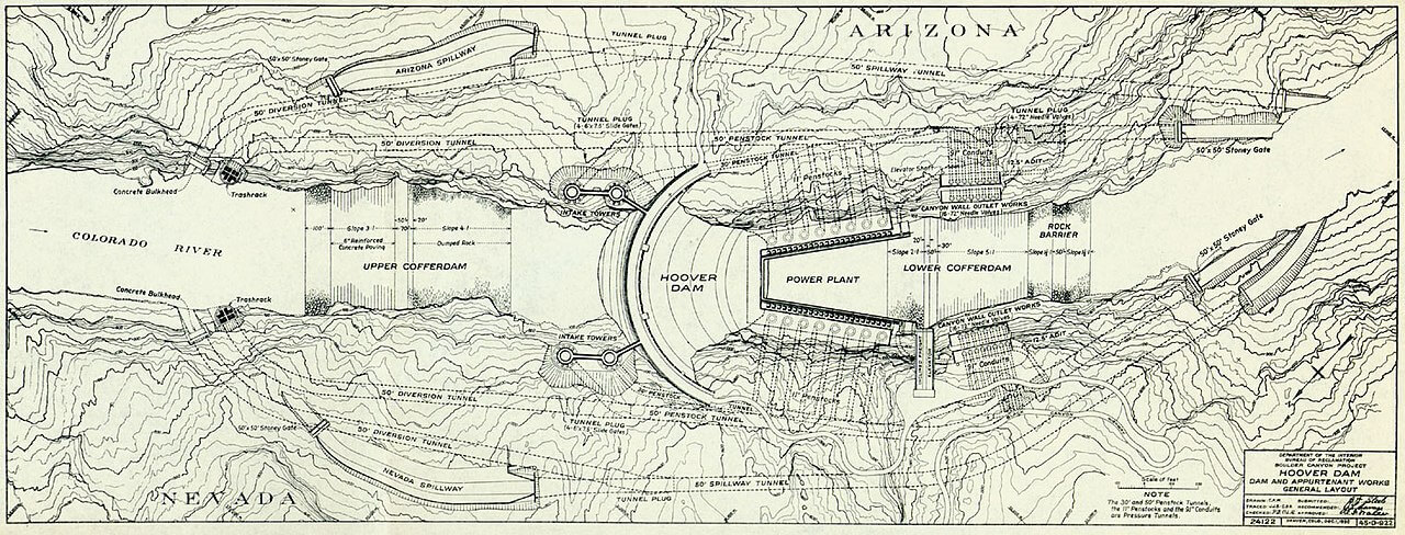 hoover dam contour map design